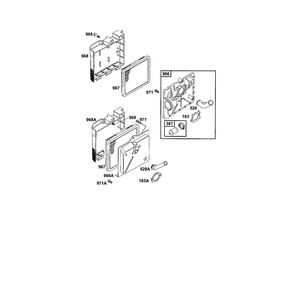 Filter/Base - Air Cleaner Diagram and Parts List for 121700TO121799  Briggs and Stratton Engine
